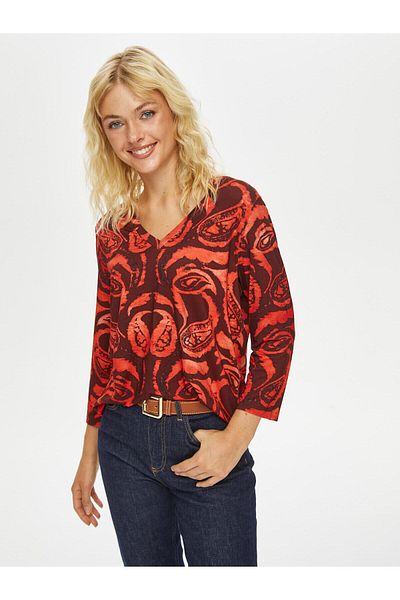 Faik Sönmez Tricou Paisley cu mânecă lungă cu gât rotund 69587