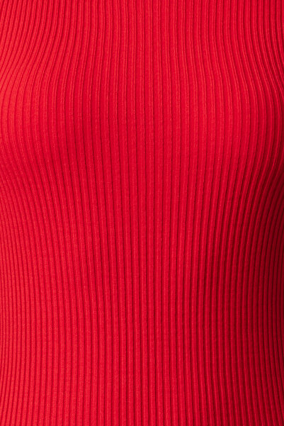 Trendyol Collection Piros mini kötöttáru ruha állógallérral - TWOAW24EL00235