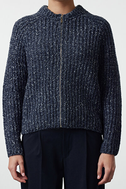 Trendyol Collection Blue Gradient Zippered Cotton Knitwear Cardigan Twoaw25Hi00213