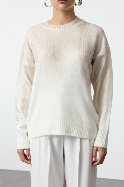 Trendyol Collection Πέτρινο μαλακό πλεκτό πουλόβερ βασικής υφής TWOAW25KZ00300