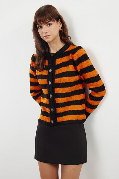 Trendyol Collection Knitwear Boucle Black Cardigan - TWOAW25HI00260