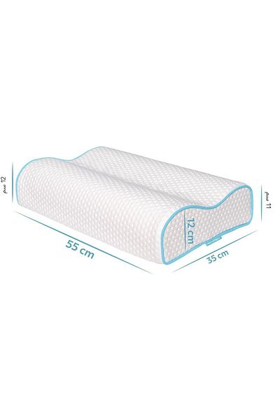 Viscofoam Double Sided High Neck Support Orthopedic Pillow Visco Pillow - 55x35x12-11cm