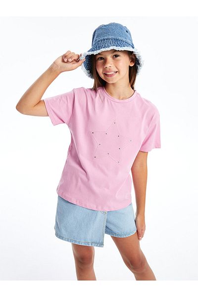 LC Waikiki Fata - Tricou cu maneca scurta brodat cu decolteu