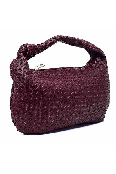 Sofia Baldi Claret Red Leather Women's Bag - Medisya