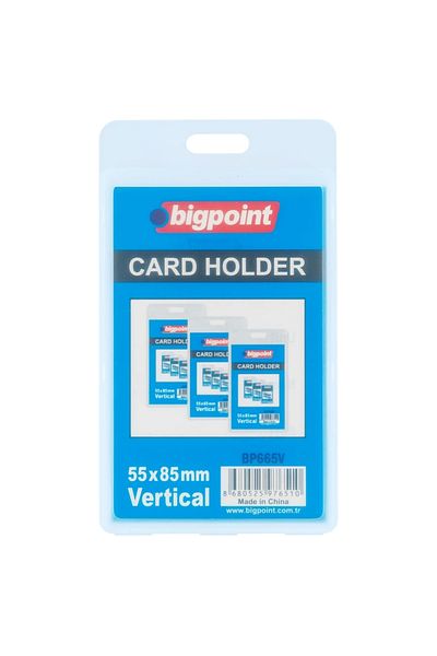 Bigpoint حاوية بطاقة PP عمودية شفافة مقاس 55 × 85 مم - مزدوجة الجوانب