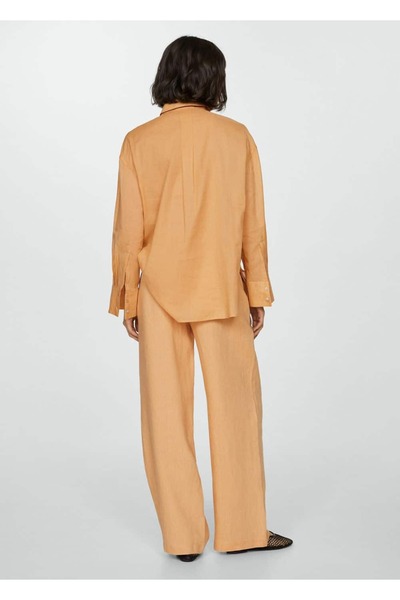 MANGO Woman 100% linen wideleg pants