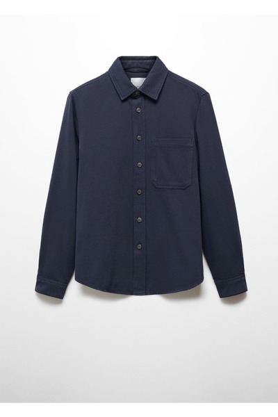 MANGO Man Regular Fit Pamuklu Ve Keten Gömlek Ceket