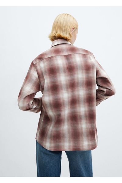 MANGO Woman Cotton Checked T-Shirt