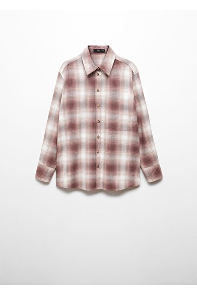 MANGO Woman Cotton Checked T-Shirt