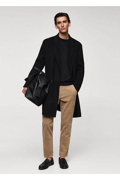 MANGO Man Drawstring Slim Fit Corduroy Trousers