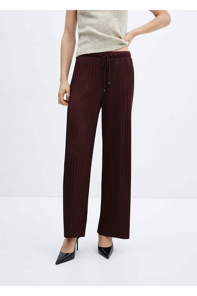 MANGO Woman Straight Pants with Pleats