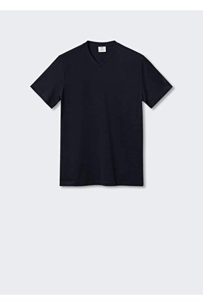 MANGO Man V yaka basic tişört