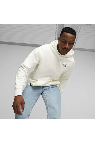Puma Ανδρική κουκούλα με κουκούλα εκρού Downtown Graphic Hoodie