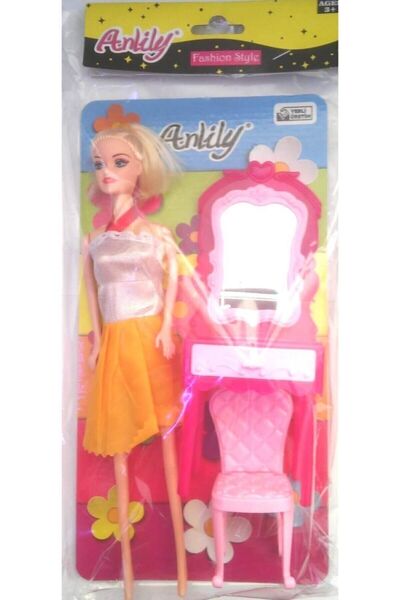 Genel Markalar Anlily Fashion Style Oyuncak Makyaj Masası Aynalı Koltuklu Kız...