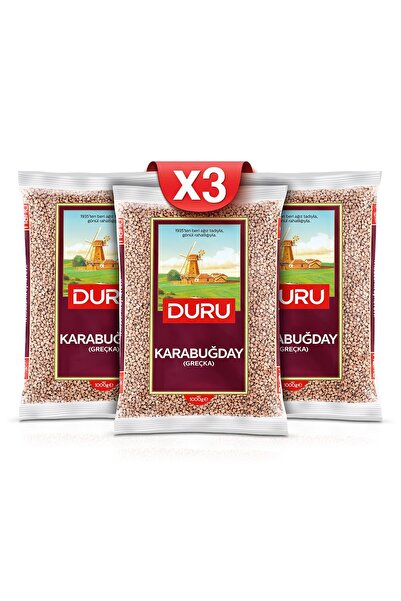 Duru Bulgur 3'lü Karabuğday (KAVRULMUŞ) ( Greçka) Paketi X3 Adet 1 Kg
