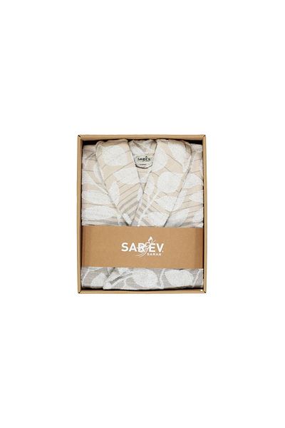 Sarev Tara Beige Shawl Collar "μεσαίο" Βαμβακερό μπουρνούζι