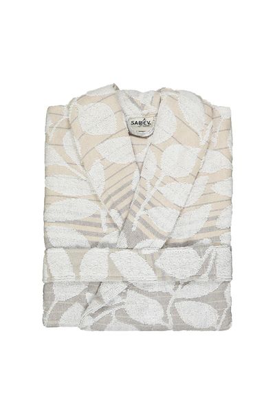 Sarev Tara Beige Shawl Collar "μεσαίο" Βαμβακερό μπουρνούζι