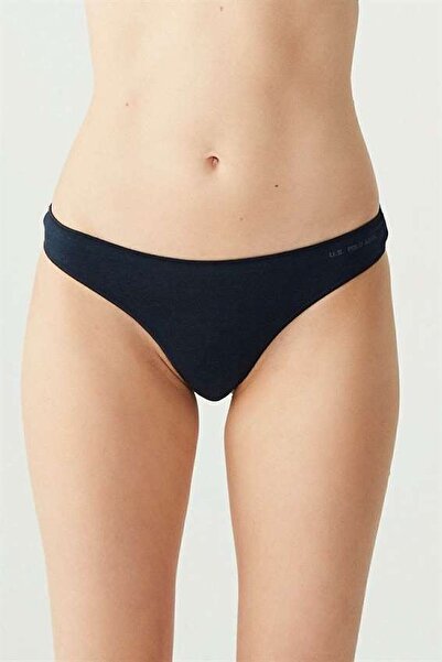 U.S. Polo Assn. Kadın Pamuklu Modal 5'li Paket Lacivert - Fuşya - Beyaz - Siyah - Ten Kıl Lastikli String