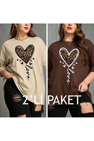 MODAVİBE Γυναικεία μπλουζάκια ModaVibe Oversize, Πακέτο 2 τεμαχίων