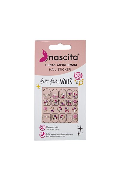 nascita Işıltılı Renkli Gül Desenli Tırnak Stickerı - 37