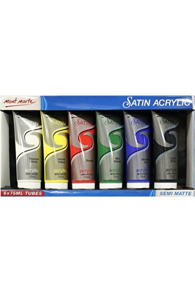 Mont Marte MM Saten Akrilik Boya Seti 6 x 75ml
