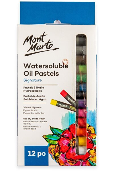 Mont Marte MM Suda Çözünür Yağlı Pastel 12'li Signature