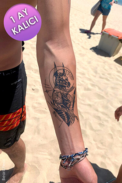 BP Tattoo 1 Ay Kalıcı Tattoo Annubis Dövmesi Doberman Geçici Dövme