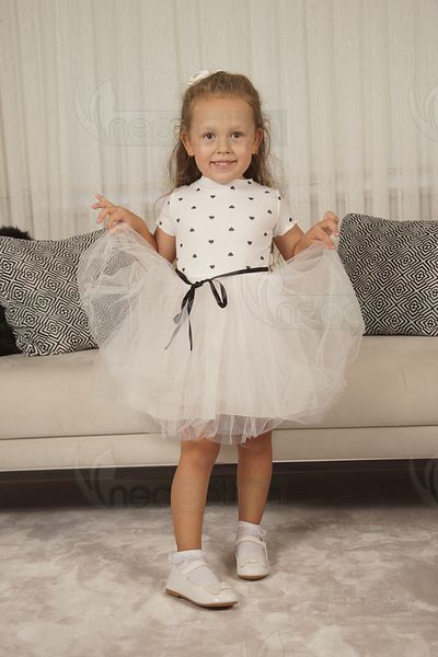 neocotton Κοντομάνικο φόρεμα για κορίτσια με τούλι Sweetheart για γενέθλια και ειδικές περιστάσεις