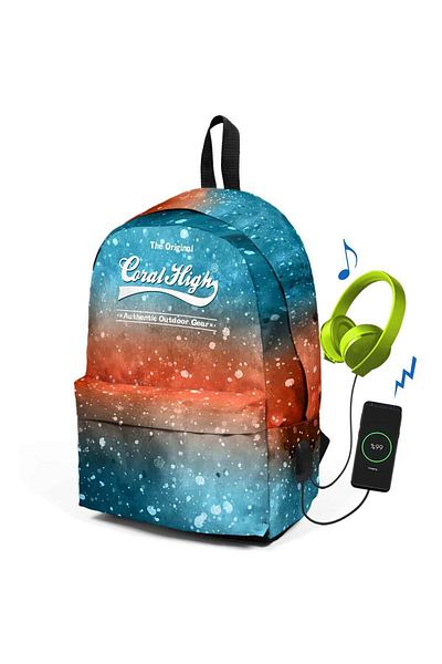 Coral High 23435 Model Blue Orange School Bag