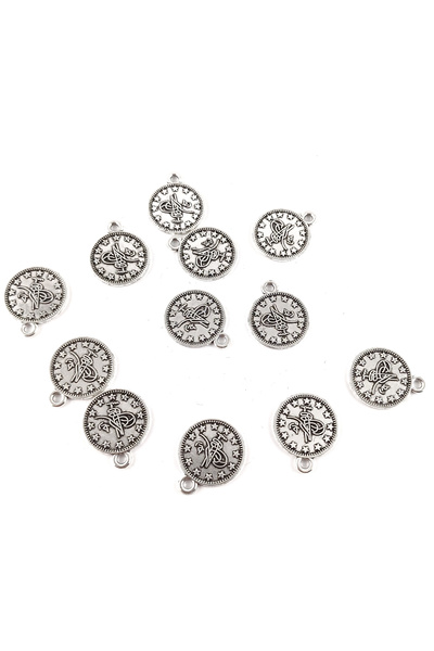 Selderesi 10 Adet Metal Eskitme Eski Para Püskül Ucu Sallantı Tesbih Püskül Süsü