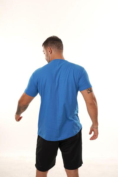SCSARVİN Mavi Slim Fit Basic T-SHİRT TB