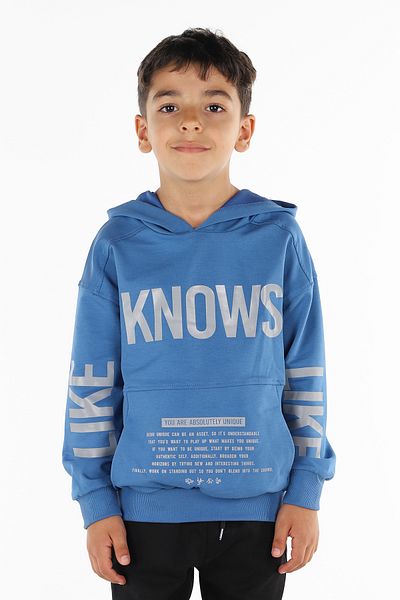 Kiko Boy's Hooded Long Sleeve Sweatshirt - Knows Printed