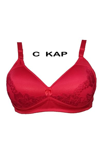 A&K ZÜMRA Red Lace Recovery C Cap Bra - Wire Free Supportless