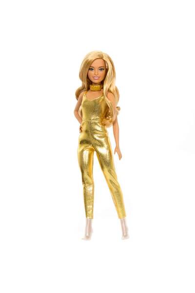 Barbie Altın Rengi Tulumlu Büyüleyici Parti Bebeği HRH19