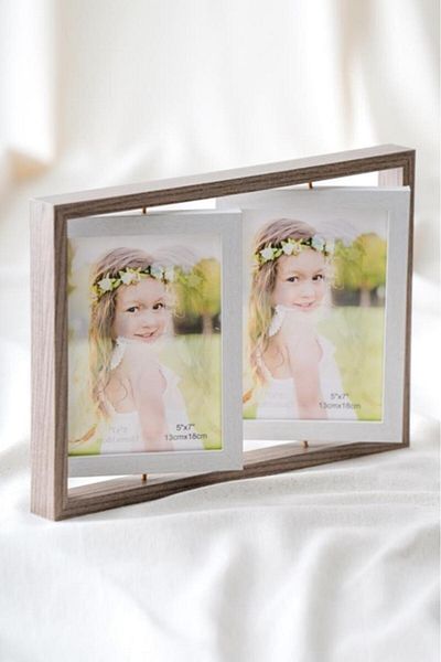 ACAR 2-Piece Wooden Photo Document Document Set - Brown Picture Frame Acr-374