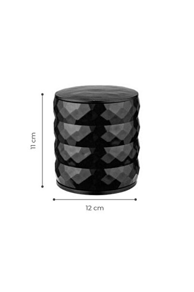 LeesHome Fekete 5 rétegű forgatható hengeres ékszerrendező - sminkdoboz