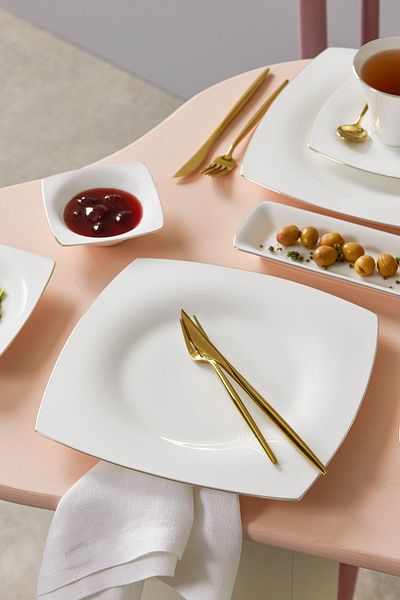 Karaca Ragusa Fine Pearl 26 Pieces - Pearl Breakfast Set for 6 Platinum