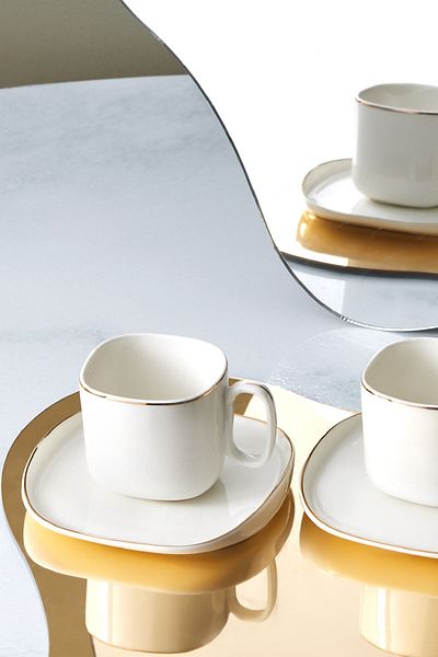 Karaca Plato 6-Person Porcelain Coffee Cup Set 90 ml