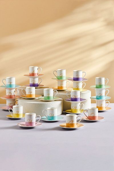 Karaca O Letter Single Porcelain Coffee Cup 100 Ml