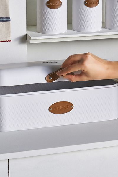 Karaca Lina Carbon Steel Bread Box Storage Container Gift White
