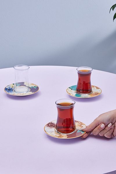 Karaca Serra 12-Piece Tea Set for 6 People