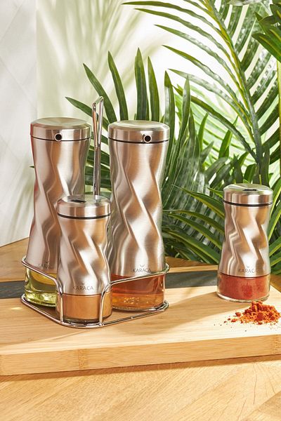 Karaca Tottori Inox Glass Salad Set