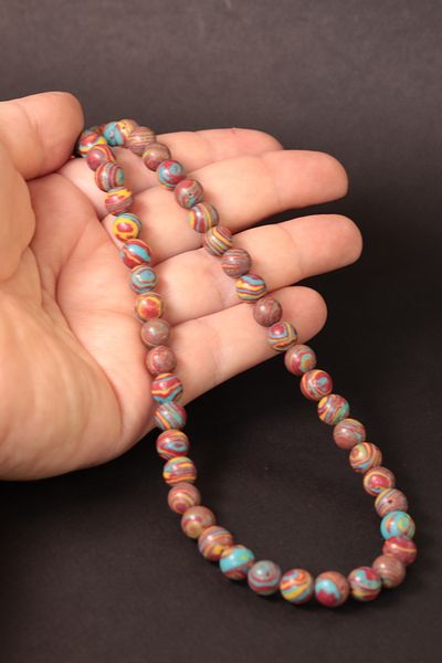 CessNova 8mm Oriental Turquoise Natural Stone String - Certified (1 Piece)