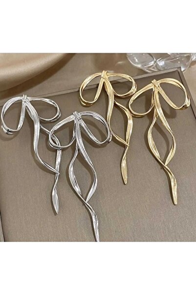 Diloshtrend Design 2 Adet Fiyonk Küpe ( 5 CM)