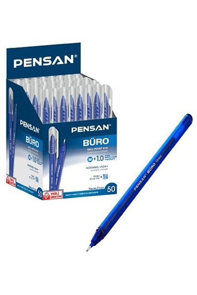 Pensan 2270 Office Ballpoint Pen 1.0 Mm Blue 100 Pieces
