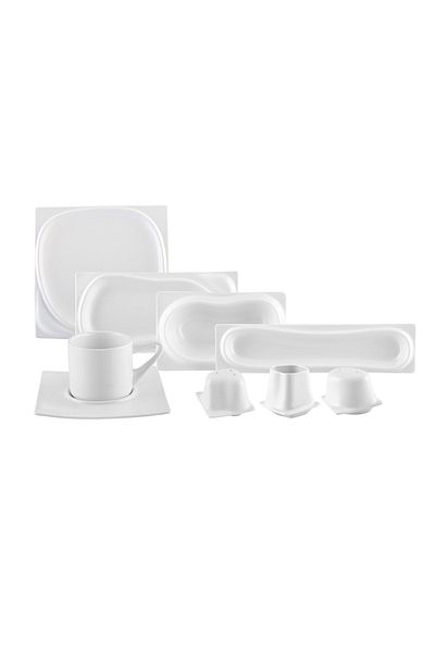 Karaca Block 29 Pieces Porcelain Breakfast/Serving Set for 6 Persons Square