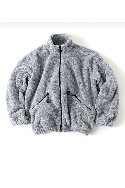 DEEPSHOPPİNG Unisex Γκρι Oversize Λούτρινο Μπουφάν