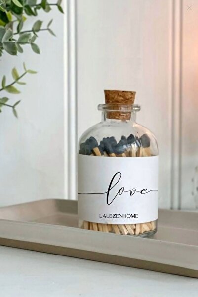 LALEZEN HOME Şeffaf Cam Şişeli Kibrit
