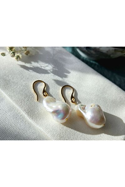 Tasarım Gerçek Barok İnci Çelik Küpe Doğal İnci Küpe