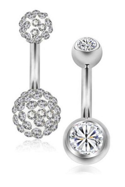 AyçaSilver Double Belly Piercing